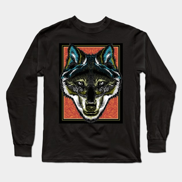 Wolf The Dreamer Long Sleeve T-Shirt by CHAKRart